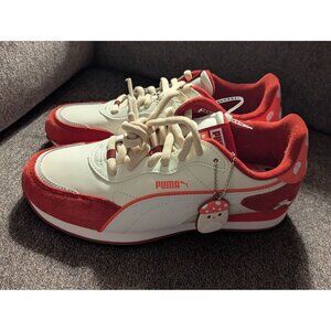 Puma X Squishmallows Red & White Sneakers W/ Mushroom Charm Womens Athletic Shoe